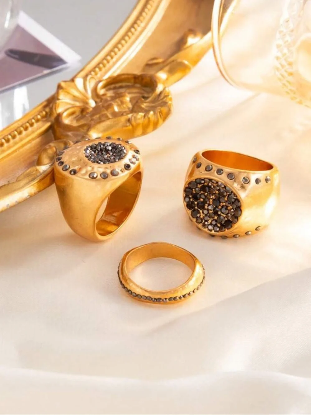 Black Onyx & Pavé Gold Couture Signet Ring